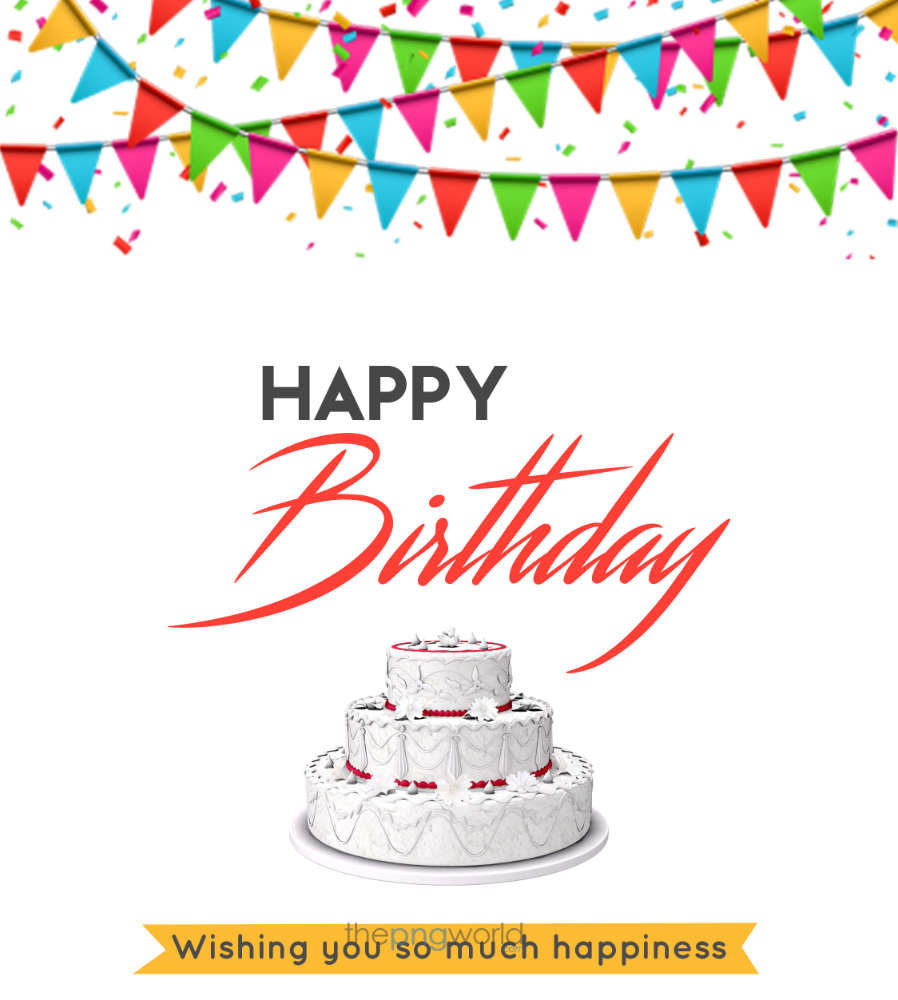 Happy Birthday Image with Cake and Text birthday,happy birthday,greeting card,wishes,balloons,ribbons,text,cake,welcome,party,treat,template,images,poster,design,vector